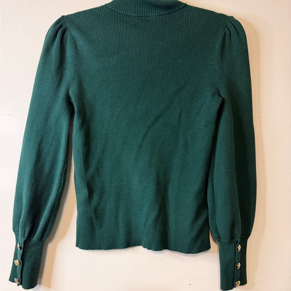 Ralph Lauren Green Ribbed Turtleneck Blouse - Picture 2 of 5